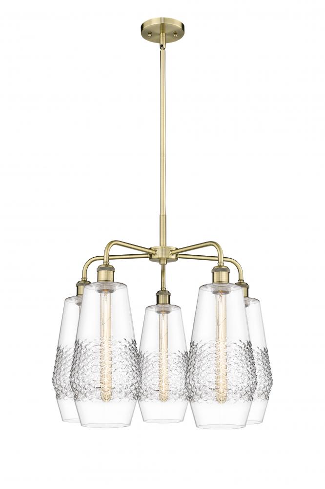 Windham - 5 Light - 25 inch - Antique Brass - Chandelier