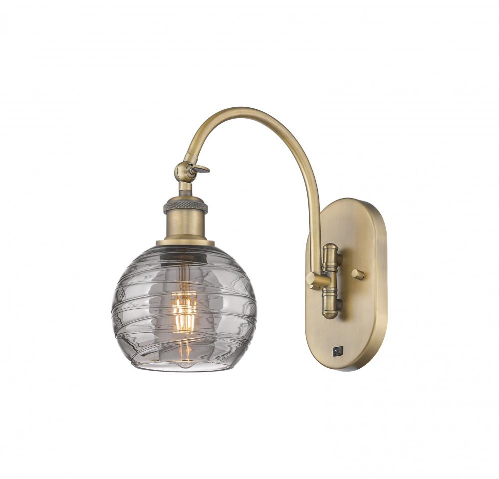 Athens Deco Swirl - 1 Light - 6 inch - Brushed Brass - Adjustable Swing Arm