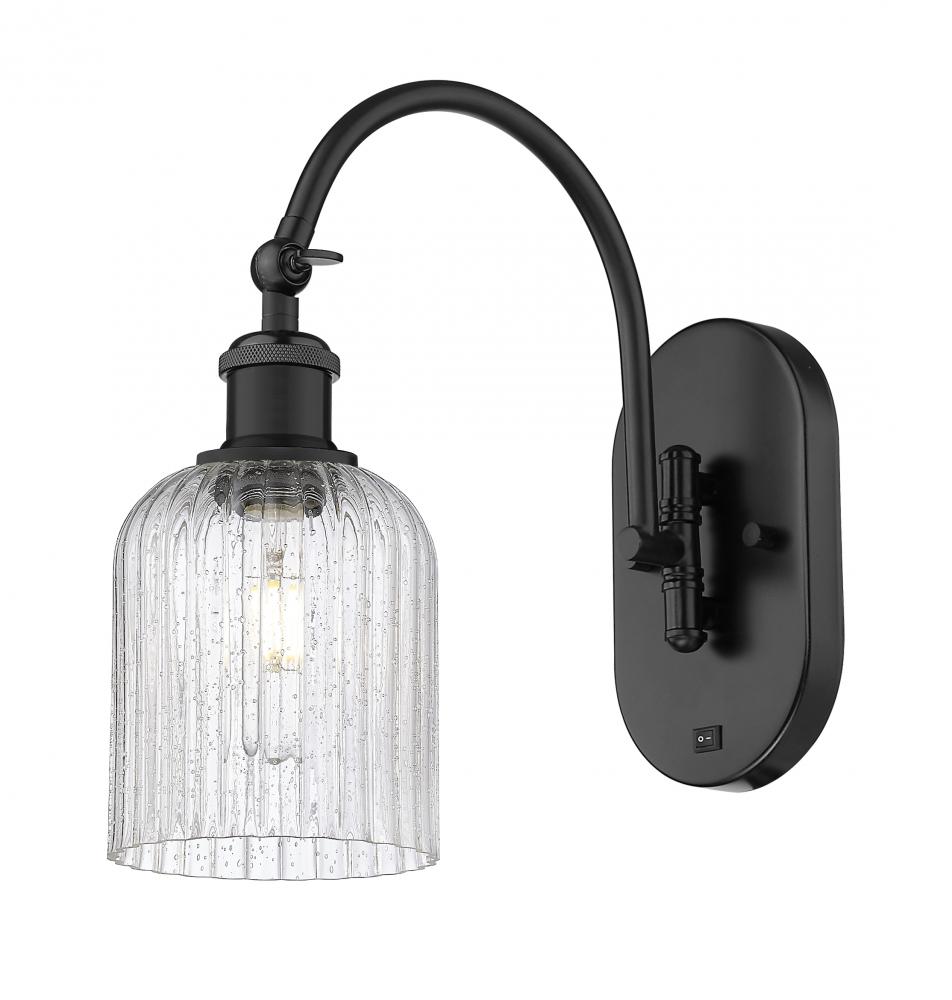 Bridal Veil - 1 Light - 5 inch - Matte Black - Adjustable Swing Arm