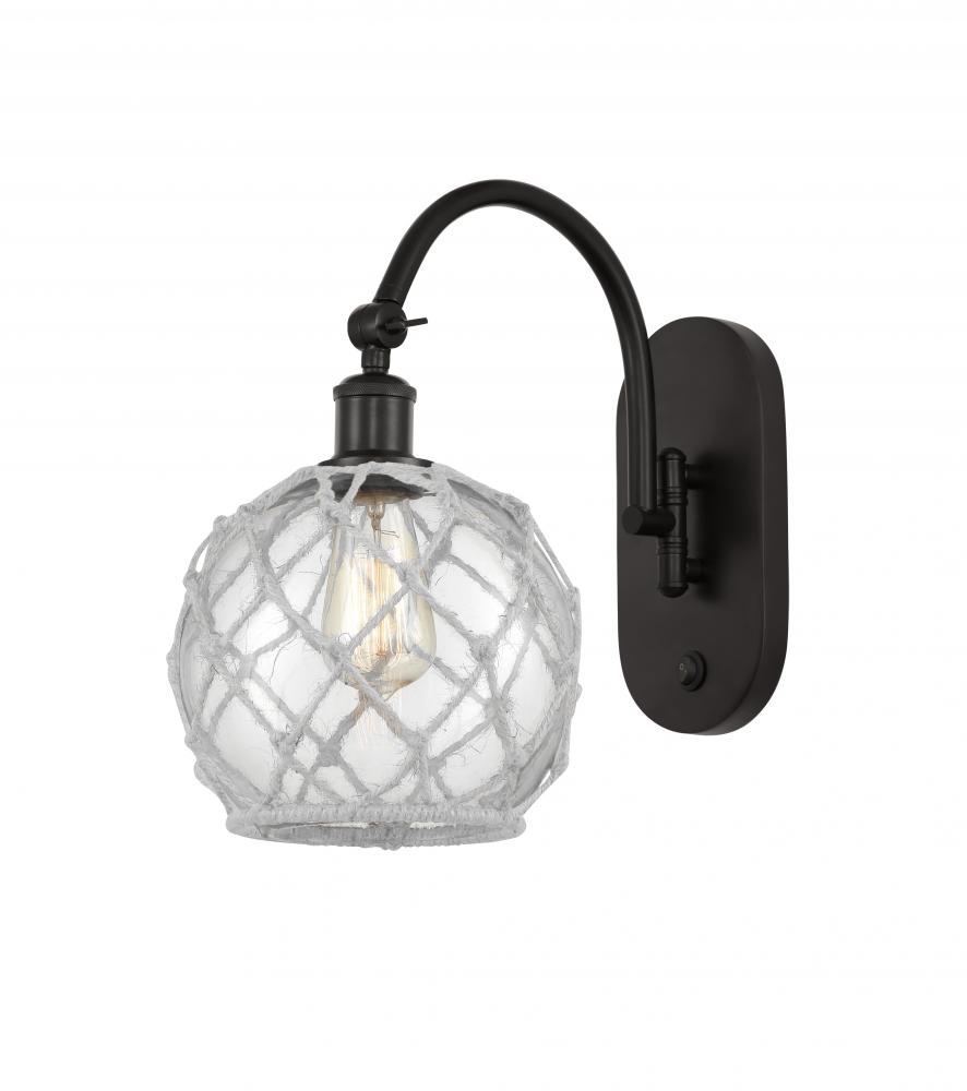 Farmhouse Rope - 1 Light - 8 inch - Oil Rubbed Bronze - Adjustable Swing Arm