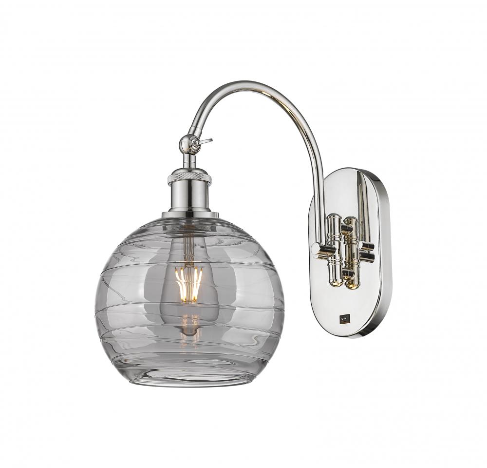 Athens Deco Swirl - 1 Light - 8 inch - Polished Nickel - Adjustable Swing Arm