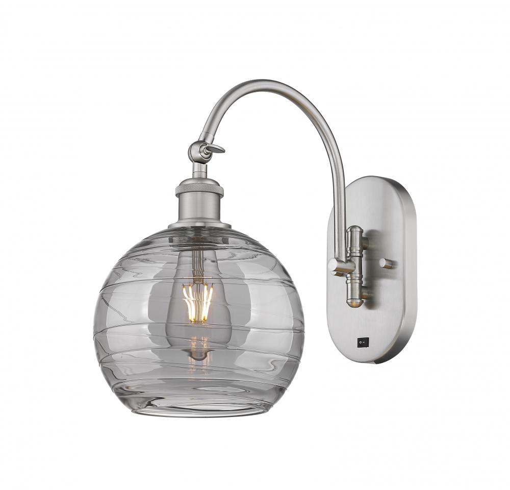 Athens Deco Swirl - 1 Light - 8 inch - Brushed Satin Nickel - Adjustable Swing Arm