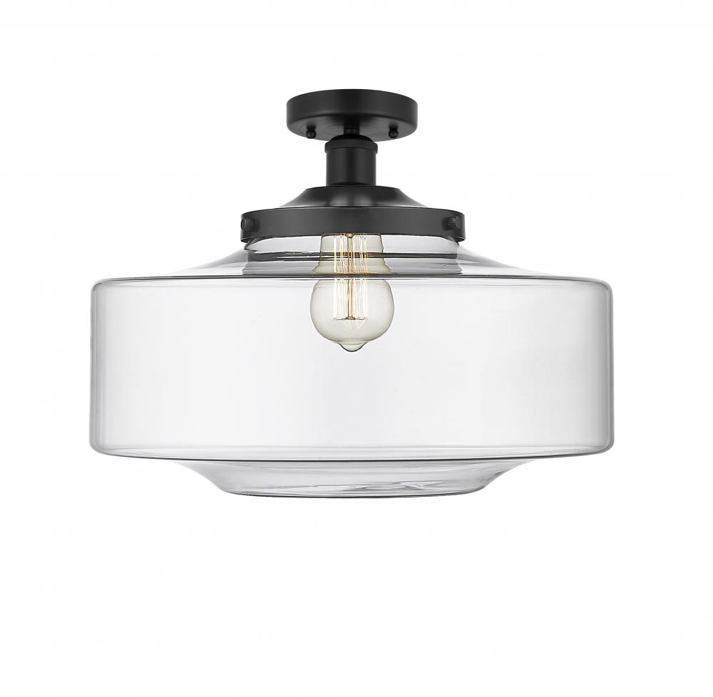 Bridgeton - 1 Light - 16 inch - Matte Black - Semi-Flush Mount
