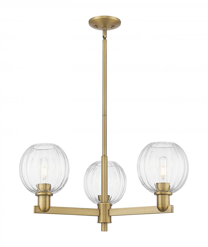 Preston Globe - 3 Light - 18 inch - Brushed Brass - Flush Mount