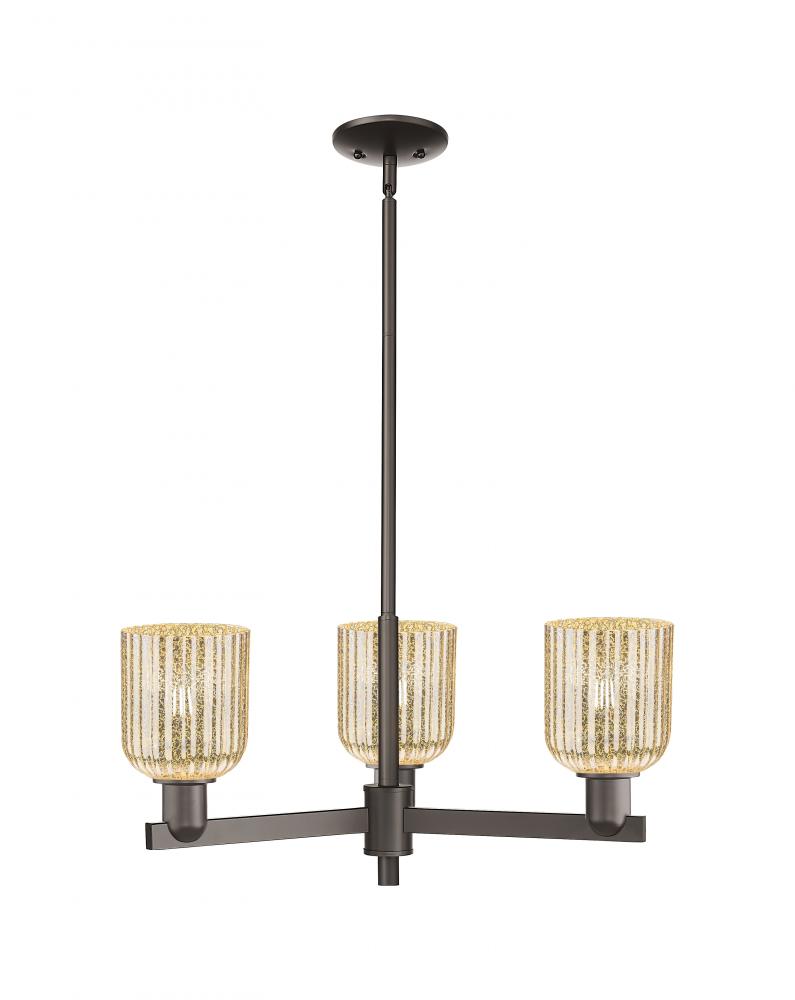 Bridal Veil - 3 Light - 18 inch - Oil Rubbed Bronze - Flush Mount