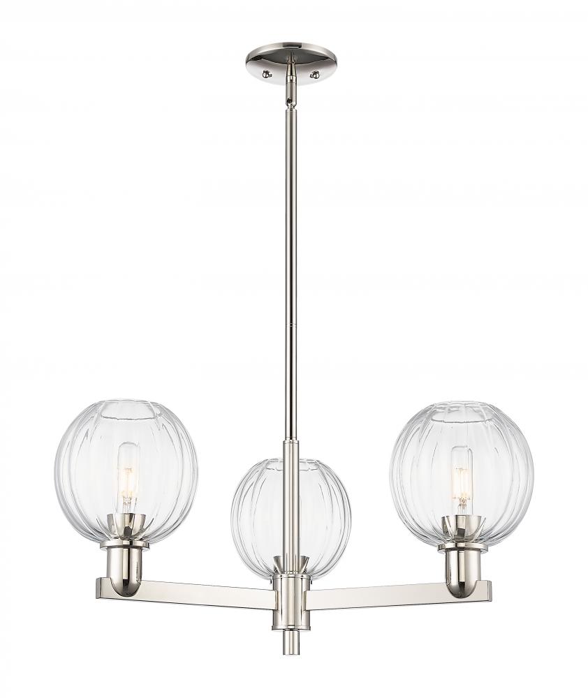 Preston Globe - 3 Light - 18 inch - Polished Nickel - Flush Mount