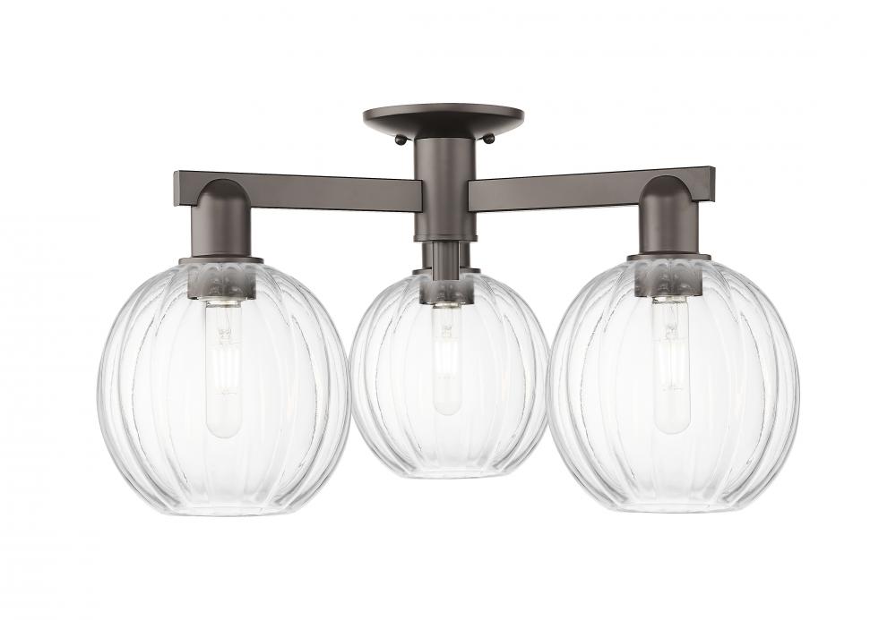 Preston Globe - 3 Light - 6 inch - Oil Rubbed Bronze - Semi-Flush Mount
