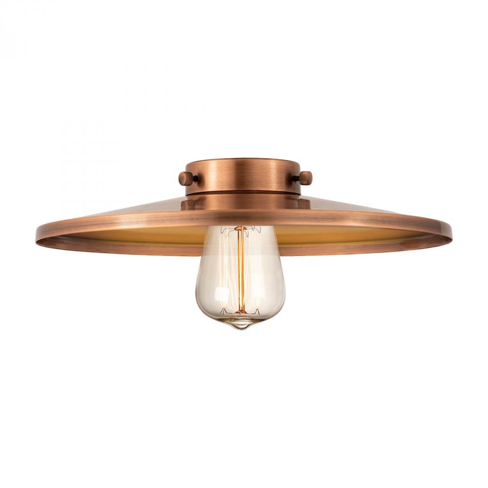 Railroad Light 12 inch Antique Copper Metal Shade