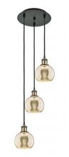 Innovations Lighting 113B-3P-BAB-G128-6 - Athens - 3 Light - 12 inch - Black Antique Brass - Cord Hung - Multi Pendant