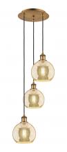 Innovations Lighting 113B-3P-BB-G128-8 - Athens - 3 Light - 15 inch - Brushed Brass - Cord Hung - Multi Pendant