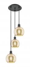 Innovations Lighting 113B-3P-BK-G128-8 - Athens - 3 Light - 15 inch - Matte Black - Cord Hung - Multi Pendant