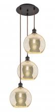 Innovations Lighting 113B-3P-OB-G128-10 - Athens - 3 Light - 17 inch - Oil Rubbed Bronze - Cord Hung - Multi Pendant