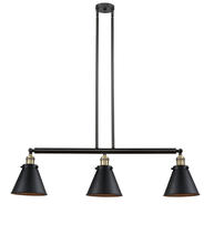 Innovations Lighting 213-BAB-M13-BK - Appalachian - 3 Light - 40 inch - Black Antique Brass - Stem Hung - Adjustable Island Light