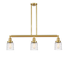 Innovations Lighting 213-SG-G513 - Bell - 3 Light - 38 inch - Satin Gold - Stem Hung - Adjustable Island Light