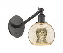 Innovations Lighting 317-1W-OB-G128-6 - Athens - 1 Light - 6 inch - Oil Rubbed Bronze - Adjustable Sconce