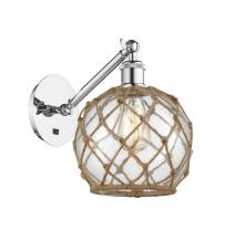 Innovations Lighting 317-1W-PC-G122-8RB - Farmhouse Rope - 1 Light - 8 inch - Polished Chrome - Adjustable Sconce