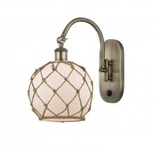 Innovations Lighting 518-1W-AB-G121-8RB - Farmhouse Rope - 1 Light - 8 inch - Antique Brass - Adjustable Swing Arm