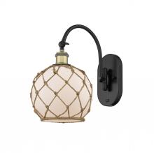 Innovations Lighting 518-1W-BAB-G121-8RB - Farmhouse Rope - 1 Light - 8 inch - Black Antique Brass - Adjustable Swing Arm