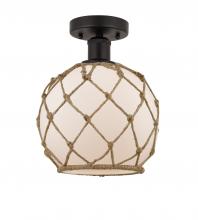 Innovations Lighting 616-1F-OB-G121-8RB - Farmhouse Rope - 1 Light - 8 inch - Oil Rubbed Bronze - Semi-Flush Mount