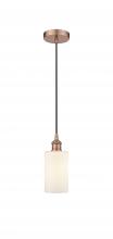 Innovations Lighting 616-1P-AC-G801 - Clymer - 1 Light - 4 inch - Antique Copper - Cord hung - Mini Pendant