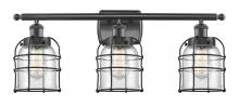 Innovations Lighting 916-3W-BK-G52-CE - Bell Cage - 3 Light - 26 inch - Matte Black - Bath Vanity Light