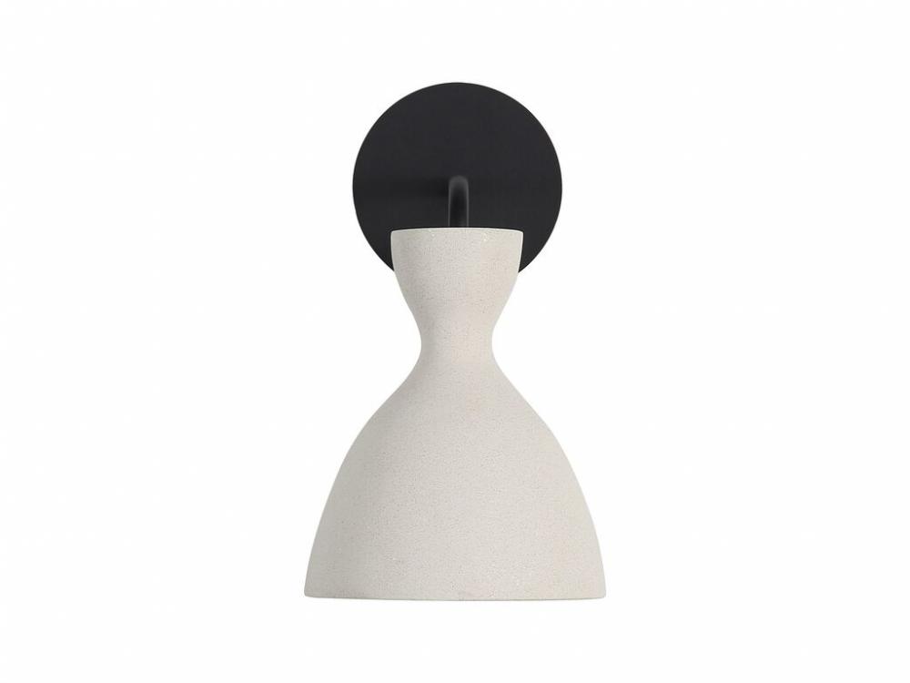 Aethera LED 7" Wall Sconce - Outdoor in White Sandstone Cement
