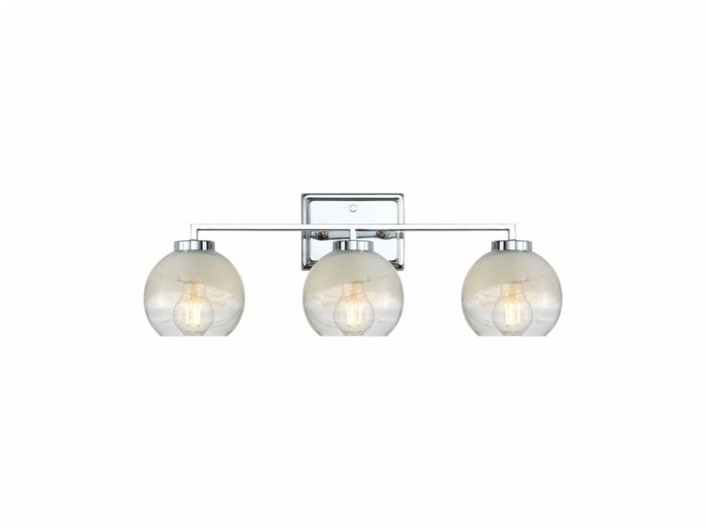 Elliott 3-Light Vanity Light in Chrome with Alabaster Shade