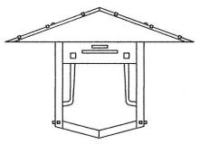 Arroyo Craftsman PDW-17GRC-BK - 17" pagoda flush wall mount