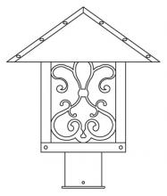 Arroyo Craftsman TRP-12ASRM-BK - 12" timber ridge post mount with ashbury  filigree