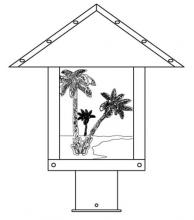 Arroyo Craftsman TRP-12PTCS-VP - 12" timber ridge post mount with palm tree  filigree