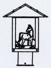 Arroyo Craftsman TRP-9HSWO-VP - 9" timber ridge post mount with horse filigree