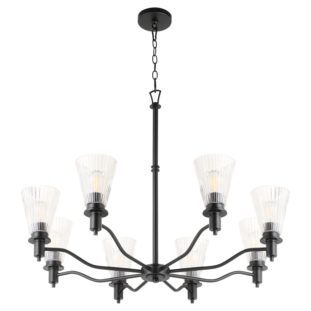 LAWTON 8 LIGHT CHANDELIER - MATTE BLACK