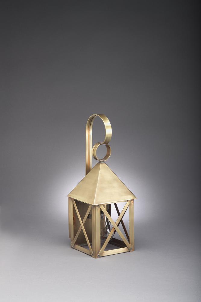 Pyramid Top X-Bars Wall Antique Copper Medium Base Socket Clear Glass